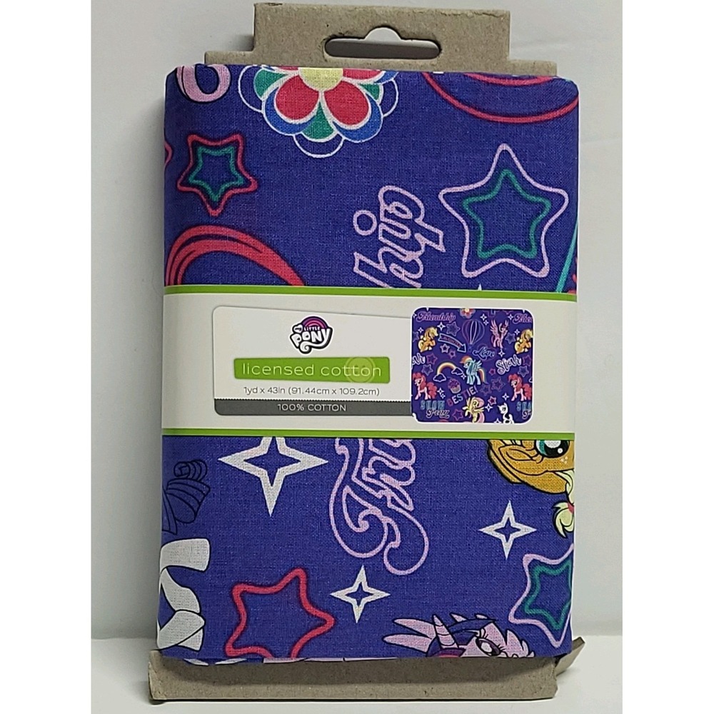 My Little Pony Purple 1 Yard Cotton Fabric Square Cut 36 x 43 NWT  2023 Crafts